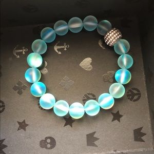 Aqua mermaid glass bracelet